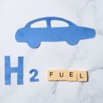 Concept of hydrogen production. H2 Fuel Modern Manufacturing. Industrial ecology zero emissions