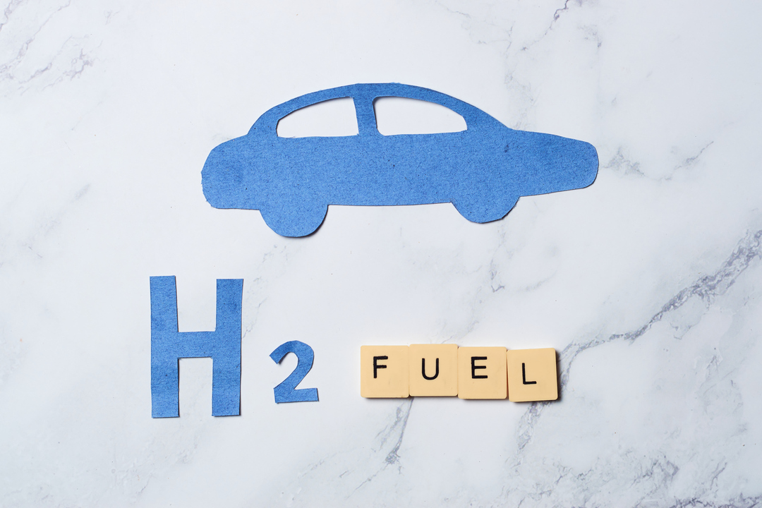 Concept of hydrogen production. H2 Fuel Modern Manufacturing. Industrial ecology zero emissions
